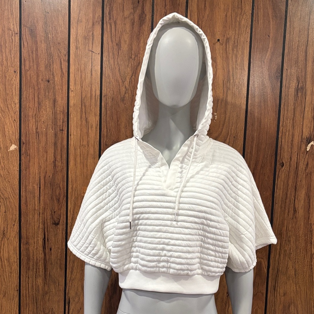 Forever 21 White Hooded Crop Top